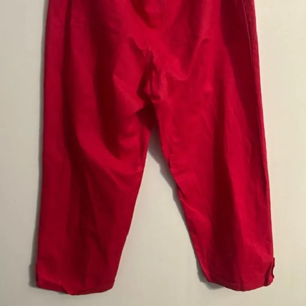 Banana Republic Passion Pink Linen blend cuffed crop pants, size XL